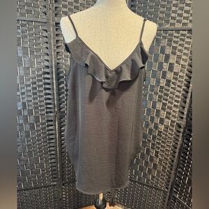 3/25🙂 Ophelia Roe Elegant Black Ruffle Women's camisole tank